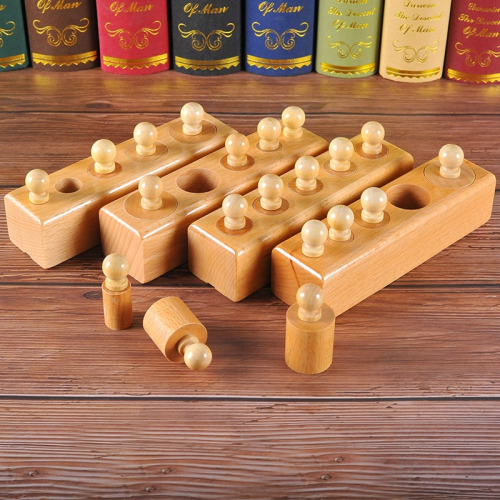 Set de cilindri din lemn Montessori Jucărie educativă Set de cilindri din lemn Montessori Jucărie educativă
