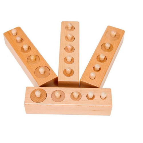 Set de cilindri din lemn Montessori Jucărie educativă Set de cilindri din lemn Montessori Jucărie educativă