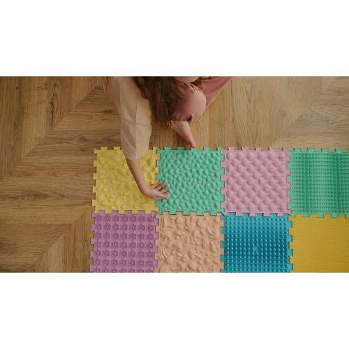 Covoraș de masaj Puzzle Mix Pastel 8 elemente