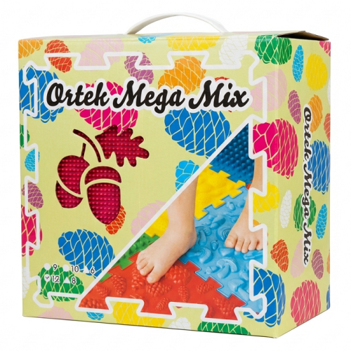 Massage mat Ortek Mix Puzzle 8 parts + 8 sectors PASTEL