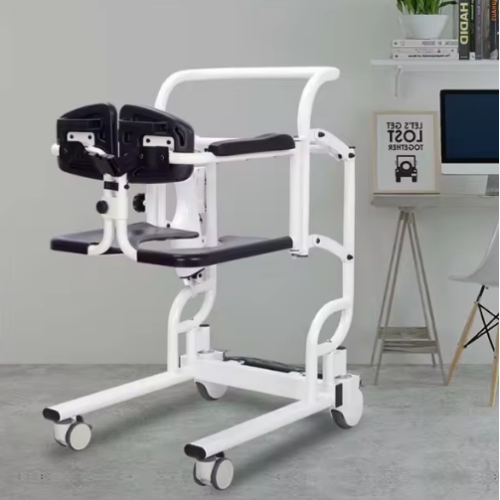 Professioneller Rollstuhl mit elektrischem Lift Toilettenrollstuhl auf Rädern mit Sitzverstellung