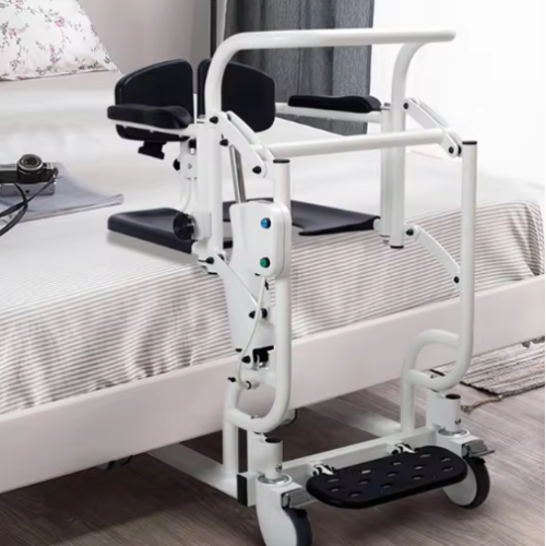 Professioneller Rollstuhl mit elektrischem Lift Toilettenrollstuhl auf Rädern mit Sitzverstellung