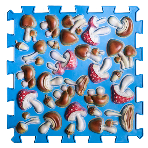 Masážní podložka Puzzle Ortek Houby Barevné Modré 1 modul