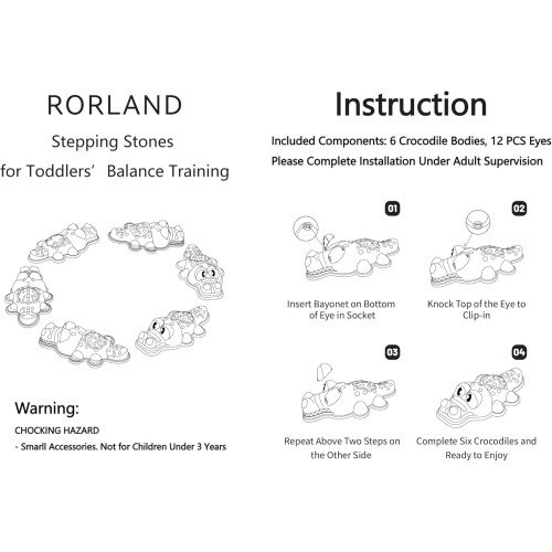 Set of balancing stones Crocodile for children