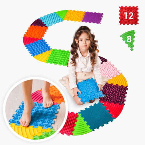 Килимок масажний Ortek Puzzle 12 елементів + 8 трикутників