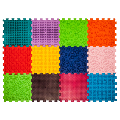 Orthopädische Sensorik Strukturmatten "Puzzle" 12 Elemente + 8 Dreiecke Orthopädische Sensorik Strukturmatten "Puzzle" 12 Elemente + 8 Dreiecke
