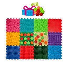 Massage mat Ortek Mix Puzzles, 12 pieces + free patterns