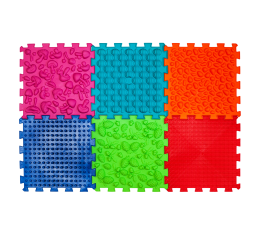 Masážní ortopedické podložky "Puzzle Mix" 6 modulů
