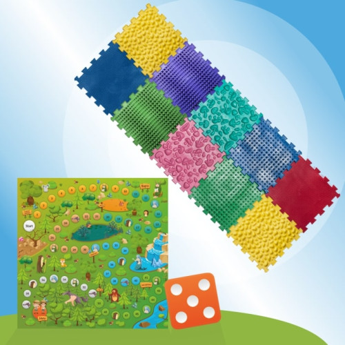 Orthopädische Sensorik Strukturmatten für Kinder und Erwachsene Puzzle "Mix" 10 Elemente mit Spiel Waldabenteuer Orthopädische Sensorik Strukturmatten für Kinder und Erwachsene Puzzle "Mix" 10 Elemente mit Spiel Waldabenteuer
