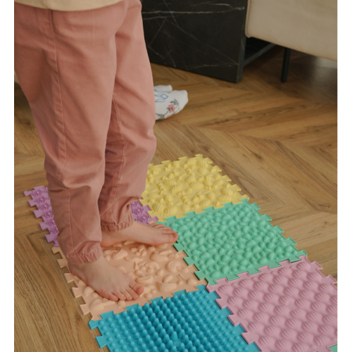 Covoraș de masaj Puzzle Mix Pastel 6 elemente Covoraș de masaj Puzzle Mix Pastel 6 elemente
