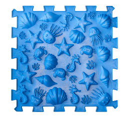 Massage orthopedic mat "Puzzle Mix" Marine 1 module