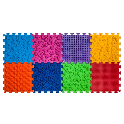 Orthopädische Sensorik Strukturmatten für Kinder und Erwachsene Puzzle "Mix" 8 Elemente