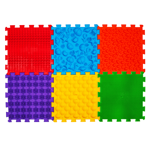 Covoraș ortopedic pentru masaj Puzzle "Pe fundul mării" 6 elemente