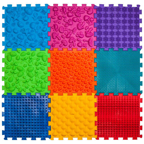 Masážní ortopedická podložka Ortek "Puzzle Mix" 9 modulů