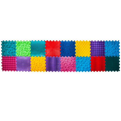 Szenzoros szőnyeg 16 elemből álló Mega Mix puzzle Szenzoros szőnyeg 16 elemből álló Mega Mix puzzle