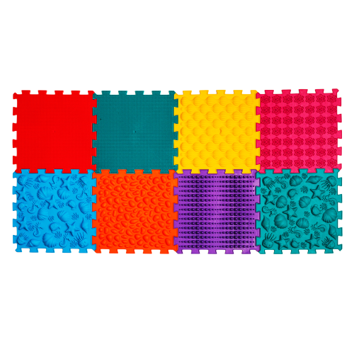 Covoraș ortopedic pentru masaj Puzzle "Pe fundul mării" 8 elemente