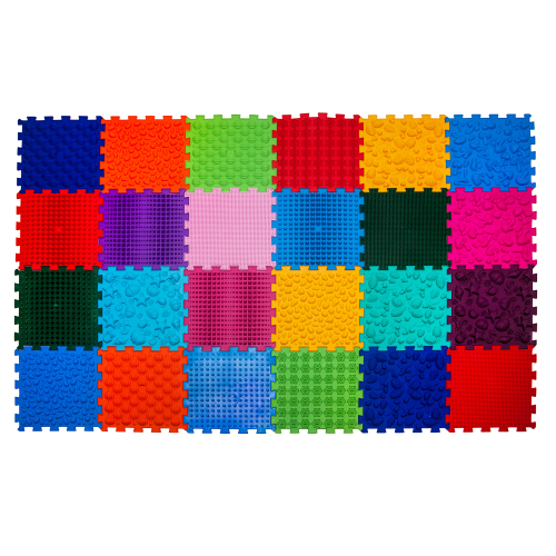 Covoraș ortopedic pentru masaj Puzzle "Mix" 24 elemente