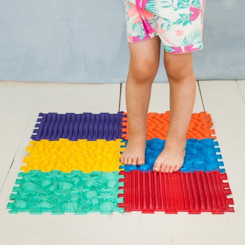 Covoraș ortopedic pentru masaj Puzzle "Pe fundul mării" 6 elemente