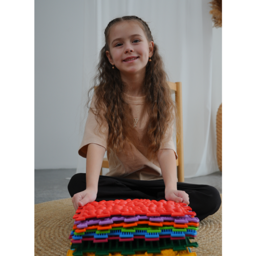 Ortek Dinoszauruszok Puzzle 10 elemből álló masszázs szőnyeg