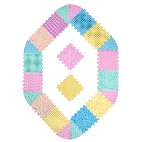 Masážna podložka Ortek Mega Mix Puzzle 14 dielov + 8 sektorov PASTEL