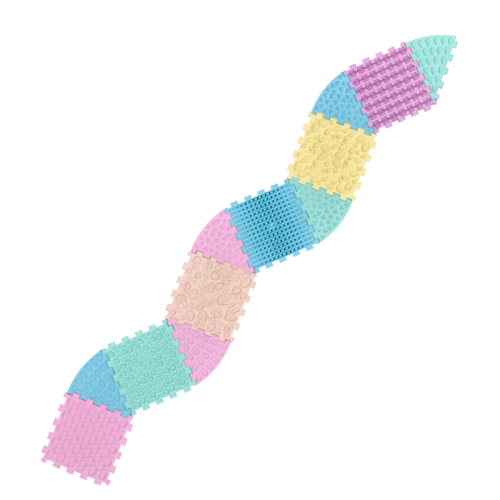  Masážna podložka Ortek Mix Puzzle 6 dielov + 6 Sektorov PASTEL
