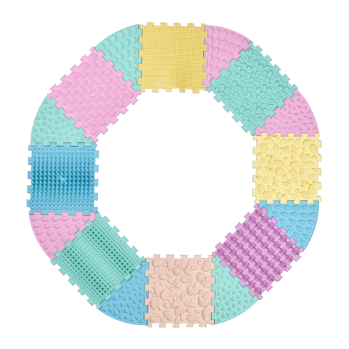 Massage mat Ortek Mix Puzzle 8 parts + 8 sectors PASTEL