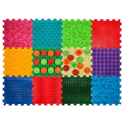 Massage mat Ortek Mix Puzzles, 12 pieces + free patterns