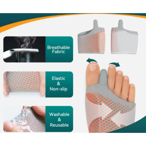 Hallux Valgus bandázs kötés 2 féle ujjelválasztóval és gélbetéttel Hallux Valgus bandázs kötés 2 féle ujjelválasztóval és gélbetéttel